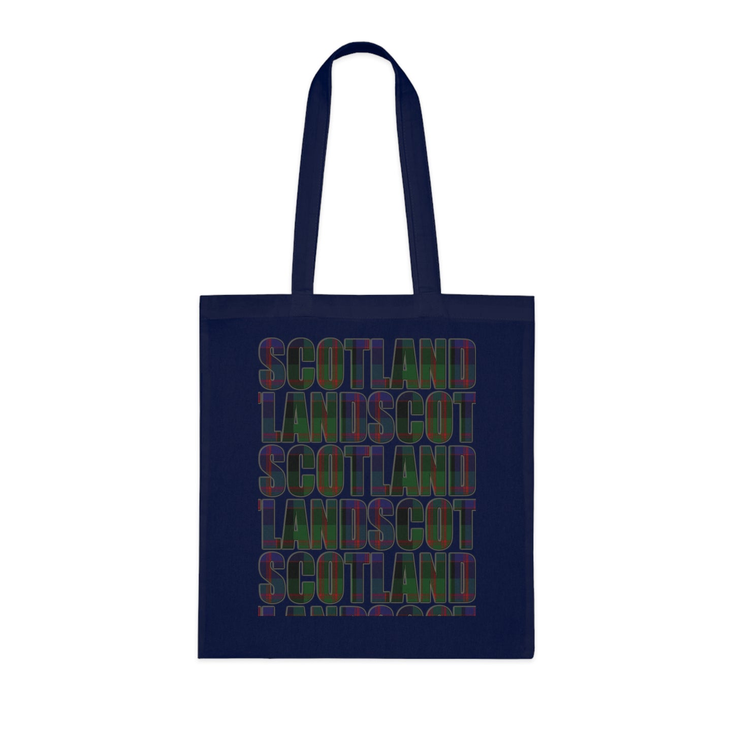 Reversible Scotland Tartan Map Cotton Tote Bag - MacDonald Tartan