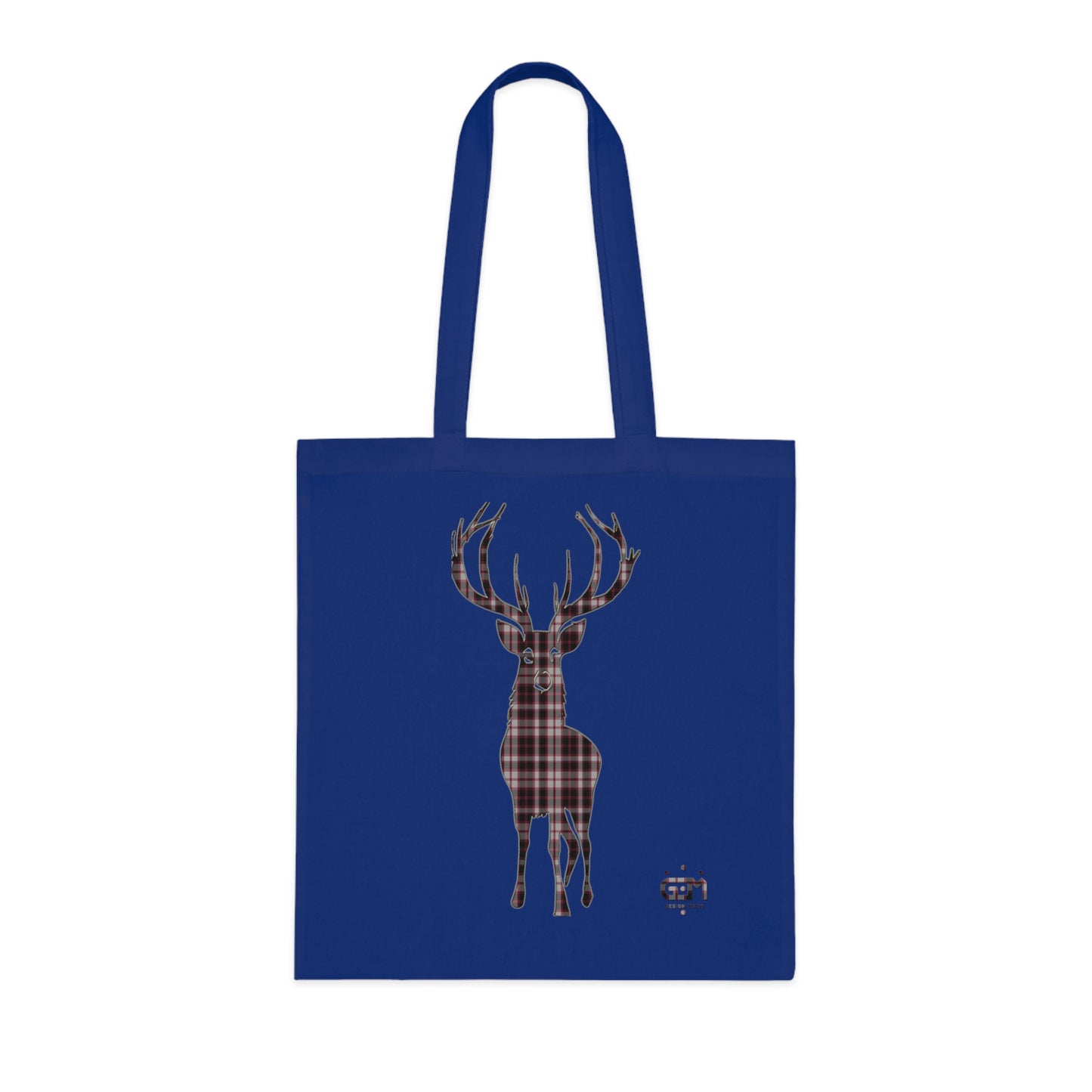 Reversible Scotland Tartan Stag Cotton Tote Bag - MacPherson Tartan