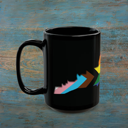 Edinburgh Castle Pride Progress Art Mug, Black