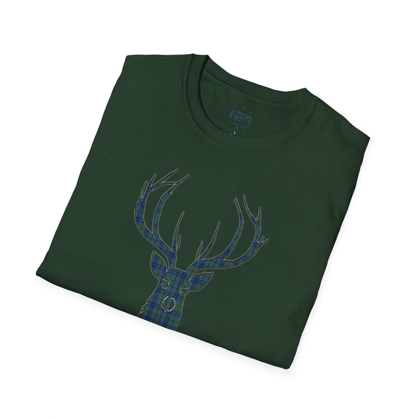 Tartan Stag Softstyle T-Shirt - Keith Tartan, Unisex Tee, Scottish Scenery, Various Colours