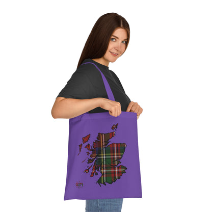 Reversible Scotland Tartan Map Cotton Tote Bag - Stewart Royal Tartan