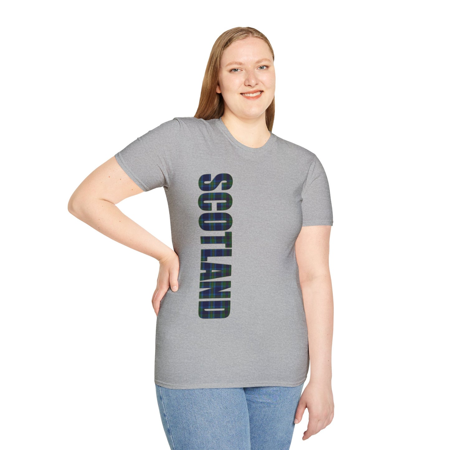 Scotland Lettering Tartan Softstyle Unisex T-Shirt, Miller Tartan Tee