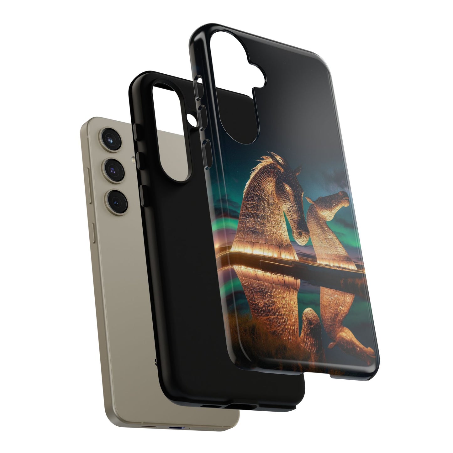 Kelpies Northern Lights Art Phone Case, Scotland, Samsung