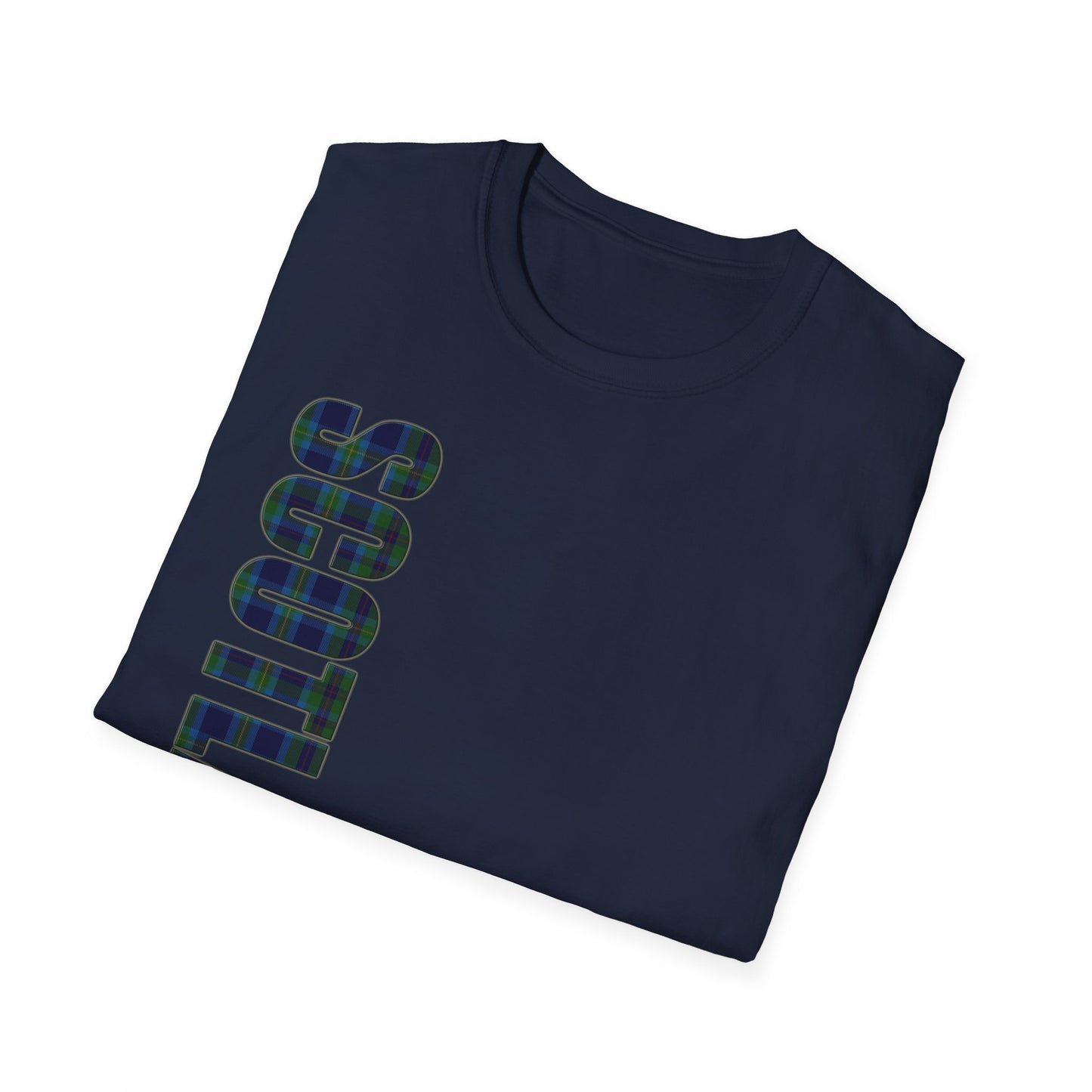 Tartan Scotland Lettering Softstyle Unisex T-Shirt, Miller Tartan Tee