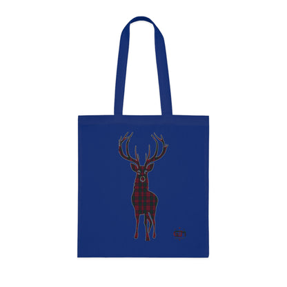 Reversible Scotland Tartan Stag Cotton Tote Bag - Lindsay Tartan