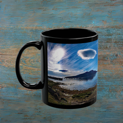 Holy Isle from Arran Photo Mug, Black