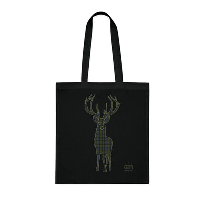 Reversible Scotland Tartan Stag Cotton Tote Bag - Campbell Tartan