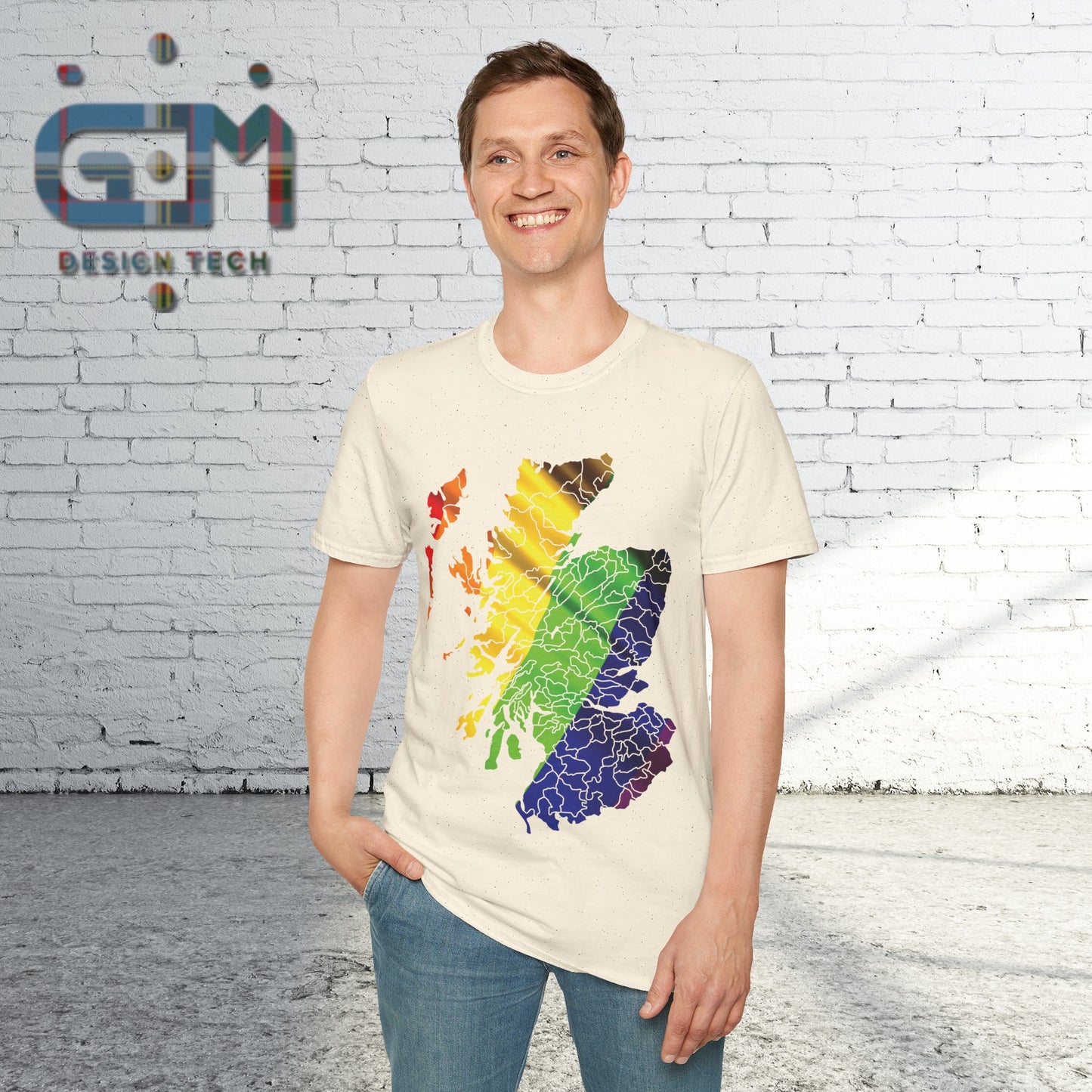 Pride Flag Clan Regions Scotland Map Unisex T-Shirt, Various Colours