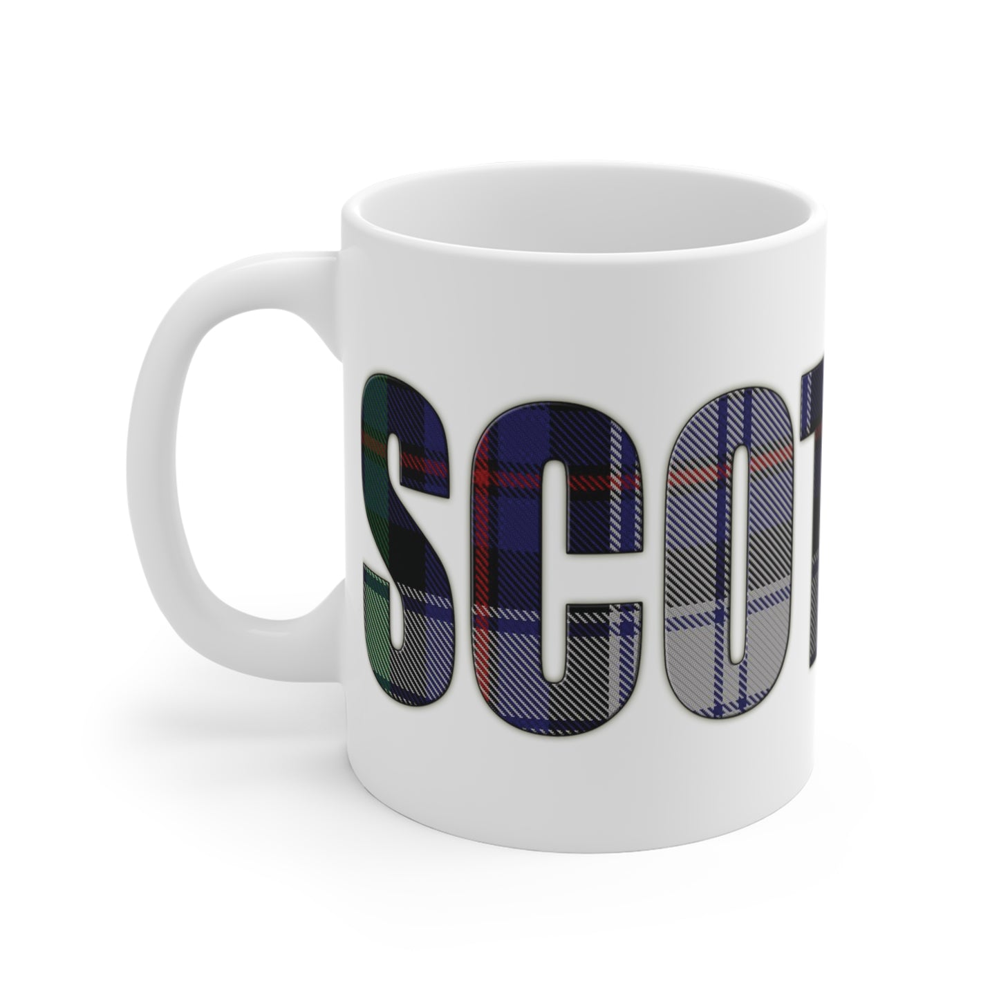 Scotland Lettering Tartan Mug 11oz, Argyle Dress Tartan