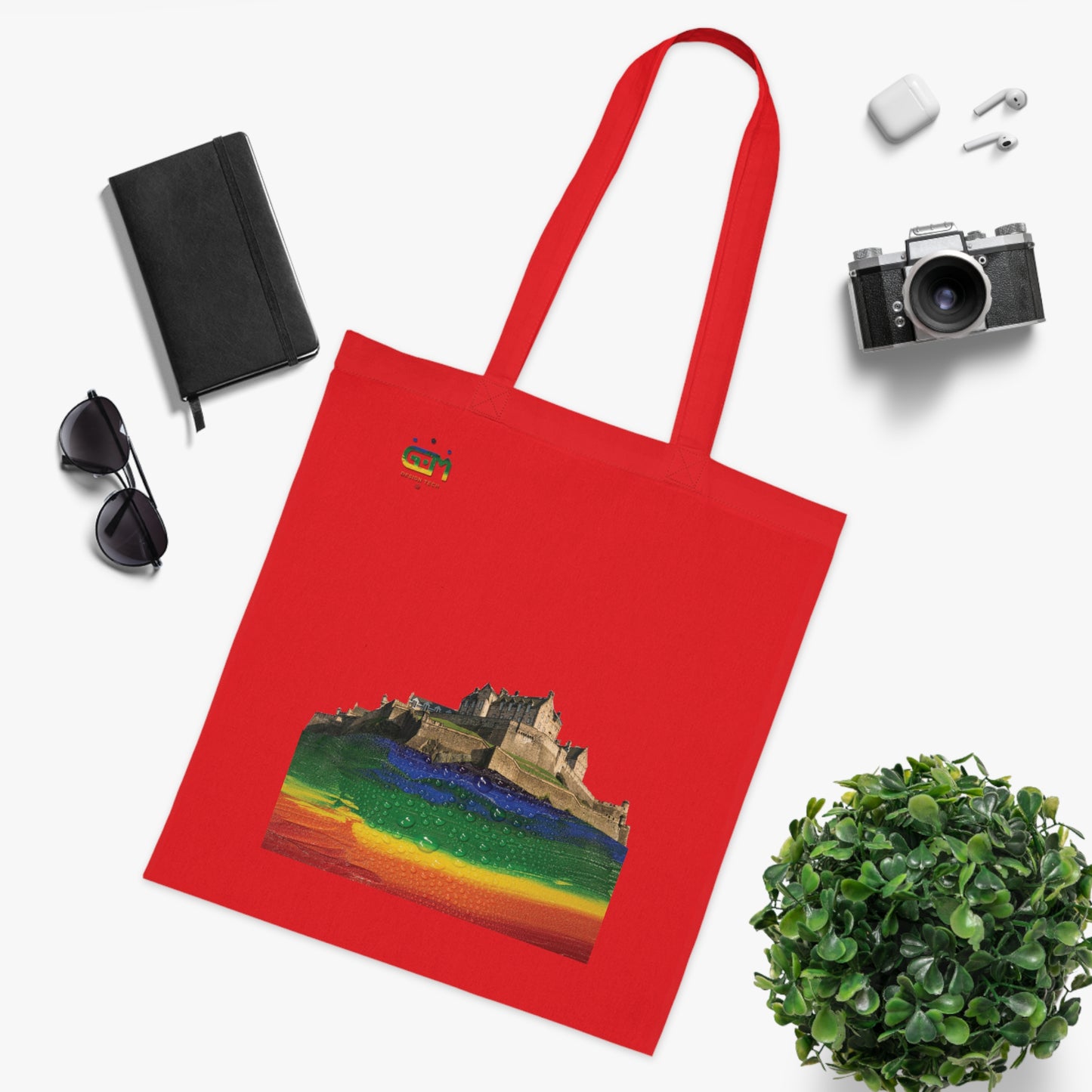 Pride Rain Rock Edinburgh Castle Cotton Tote Bag