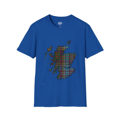 Scotland Tartan Map Softstyle Unisex T-Shirt - Anderson Tartan Tee