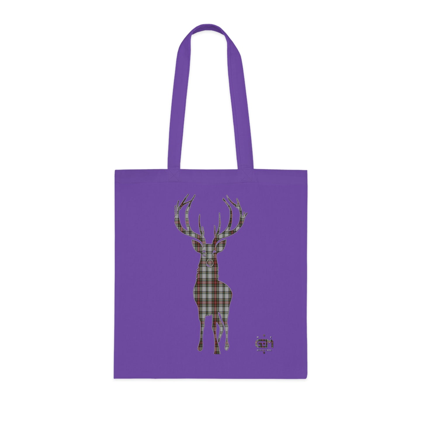 Reversible Scotland Tartan Stag Cotton Tote Bag - Stewart Dress Tartan