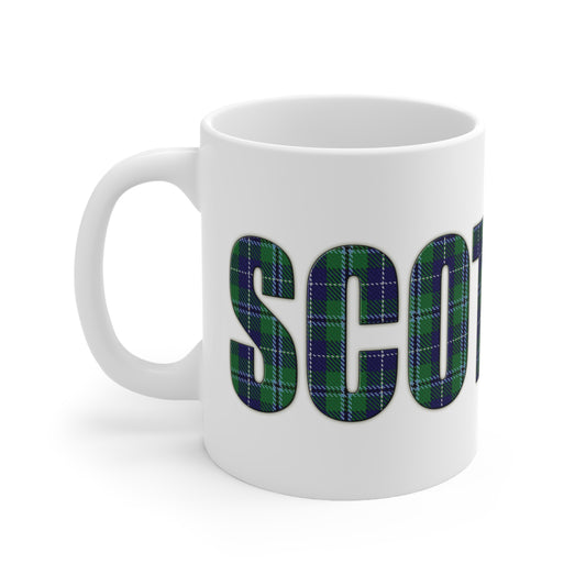 Scotland Tartan Mug - Douglas, Coffee Cup, Tea Cup, Scotland, White