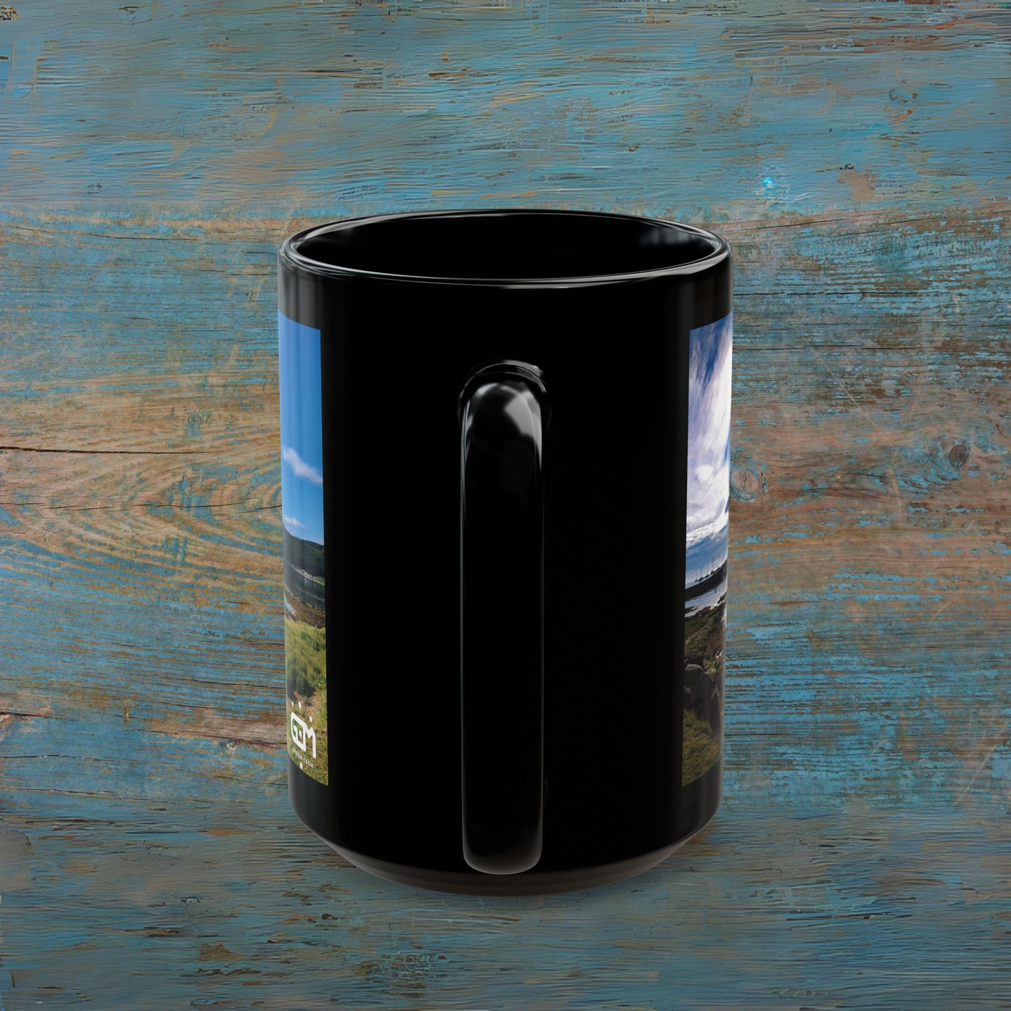 Holy Isle from Arran Photo Mug, Black