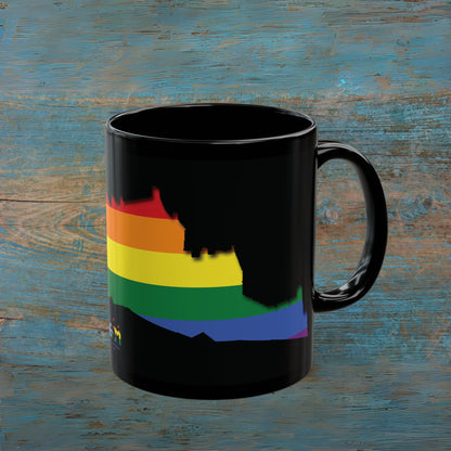 Edinburgh Castle Pride Progress Art Mug, Black