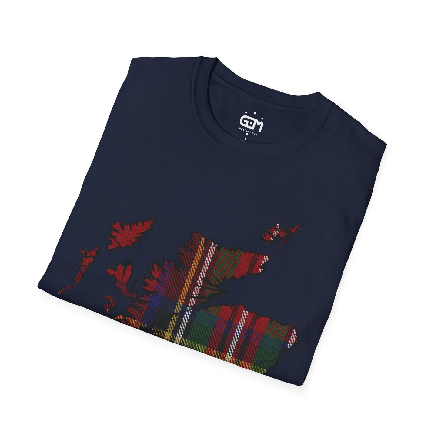 Scotland Tartan Map Softstyle Unisex T-Shirt, Stewart Royal Tartan, Various Colours