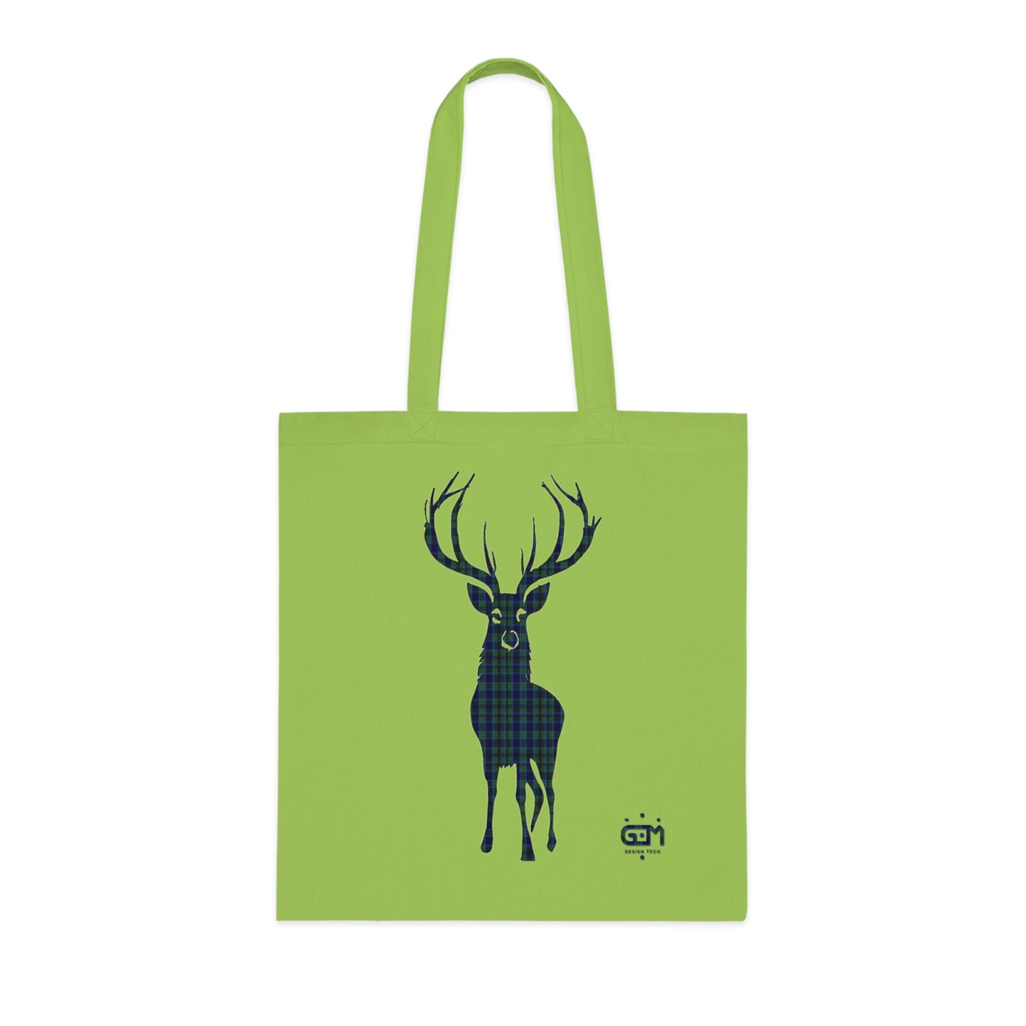 Reversible Scotland Tartan Stag Cotton Tote Bag - Miller Tartan