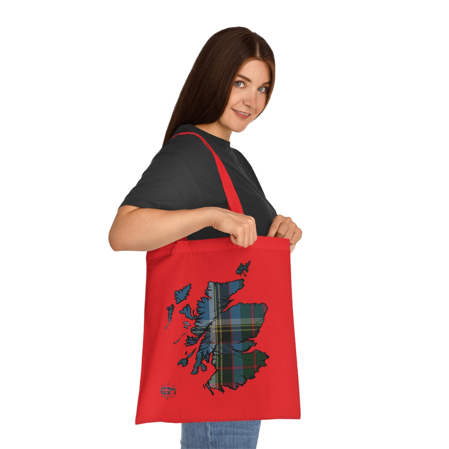 Reversible Scotland Tartan Map Cotton Tote Bag - Anderson Old Tartan