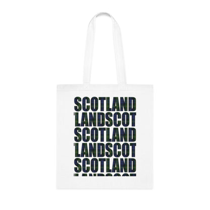 Reversible Scotland Tartan Map Cotton Tote Bag - Gordon Tartan