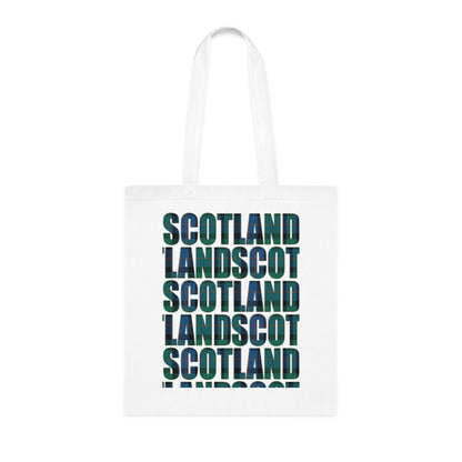 Reversible Scotland Tartan Map Cotton Tote Bag - Flower of Scotland Tartan