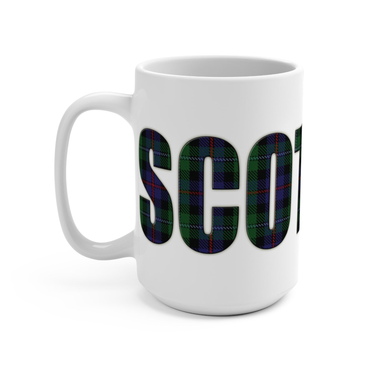 Scotland Lettering Tartan Mug 15oz, Argyle Tartan