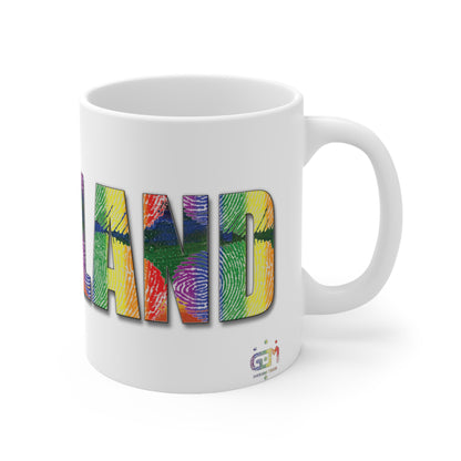 Scotland Lettering Pride Fingerprint Mug, Coffee Cup, Tea Cup, White