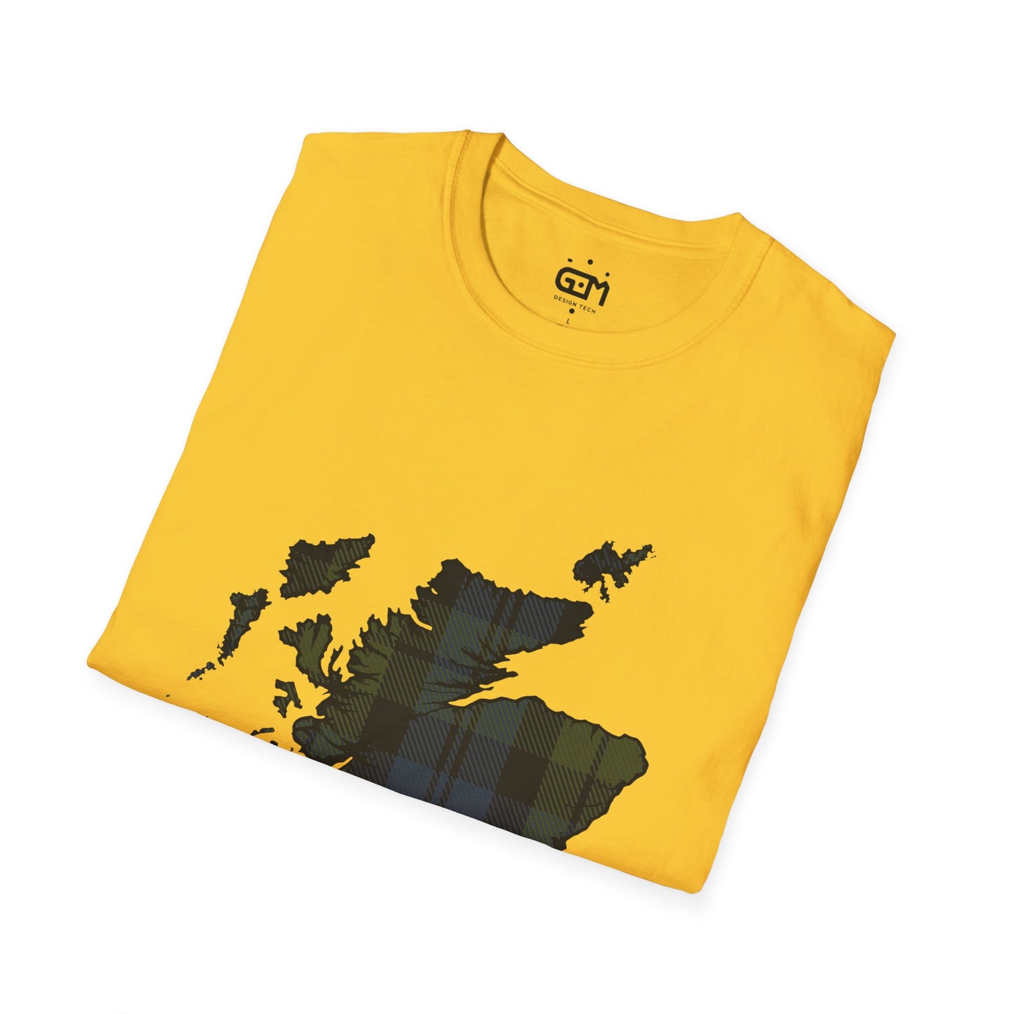 Scotland Tartan Map Softstyle Unisex T-Shirt - Campbell Tartan Tee