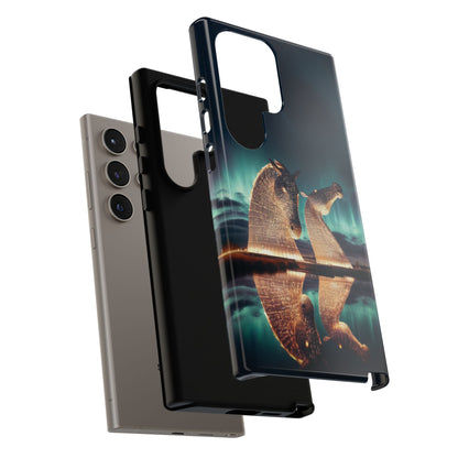 Kelpies Northern Lights Art Variant Phone Case, Scotland, Samsung
