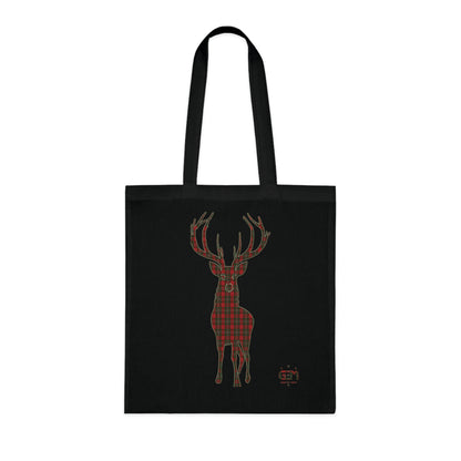 Reversible Scotland Tartan Stag Cotton Tote Bag - MacGregor Tartan