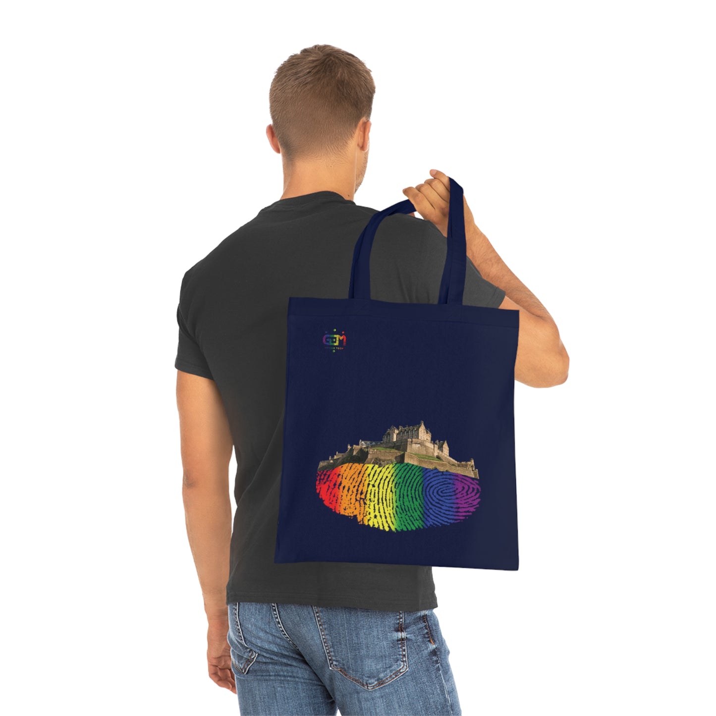 Pride Fingerprint Rock Edinburgh Castle Cotton Tote Bag