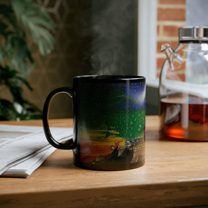 Edinburgh Castle Pride Rain Sky Photo Mug, Black