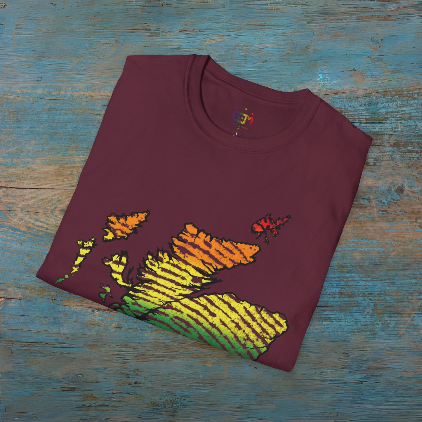 Pride Fingerprint Scotland Map Unisex T-Shirt, Various Colours