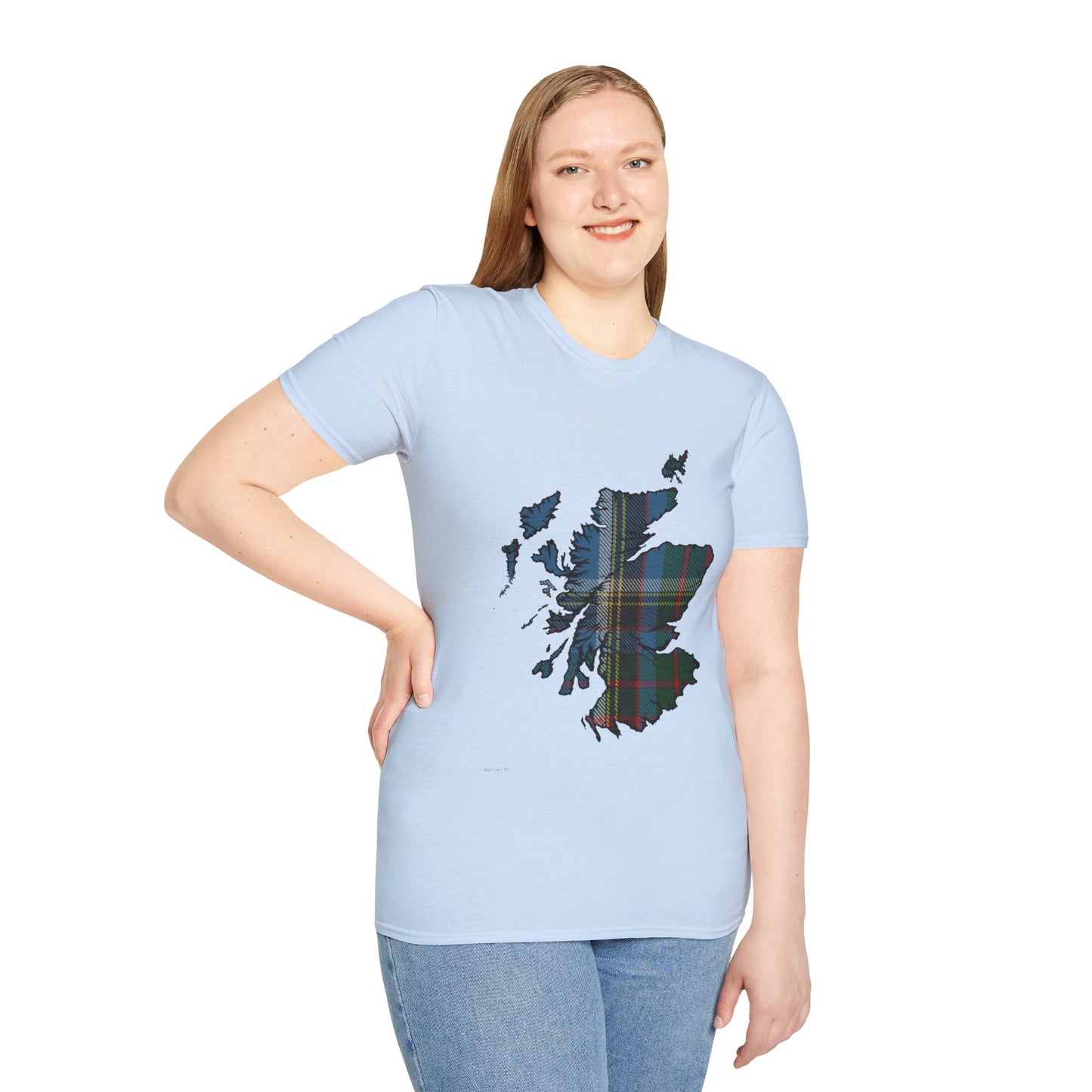 Scotland Tartan Map Softstyle Unisex T-Shirt - Anderson Old Tartan Tee