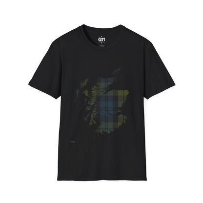 Scotland Tartan Map Softstyle Unisex T-Shirt - Campbell Tartan Tee