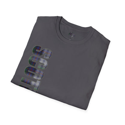 Scotland Lettering Tartan Softstyle Unisex T-Shirt, Argyle Dress Tartan Tee