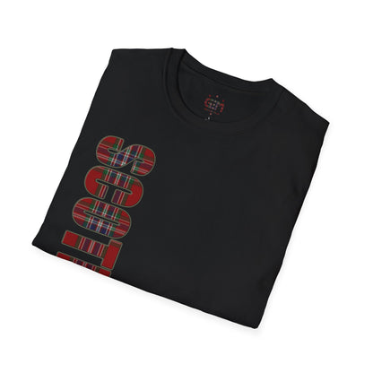 Scotland Lettering Tartan Softstyle Unisex T-Shirt, MacFarlane Tartan Tee