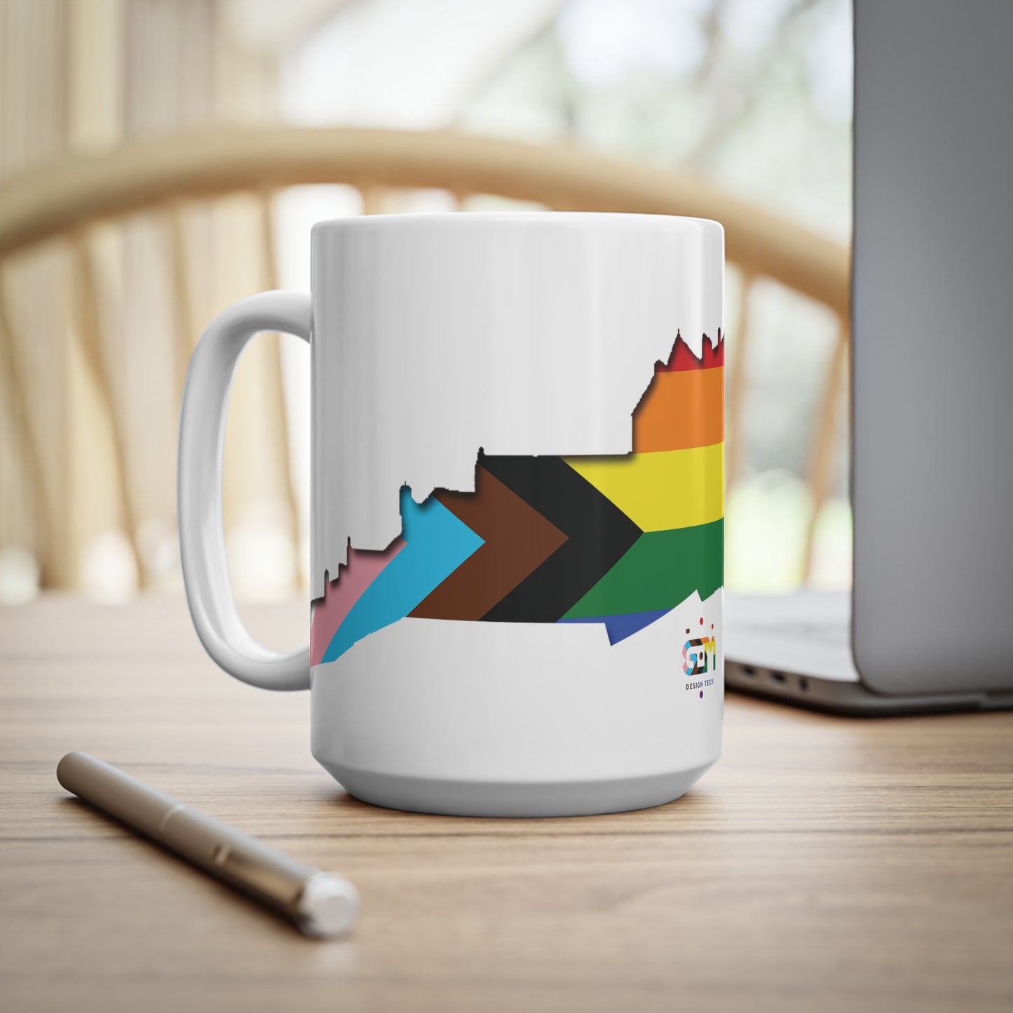 Edinburgh Castle Pride Progress Art Mug, White