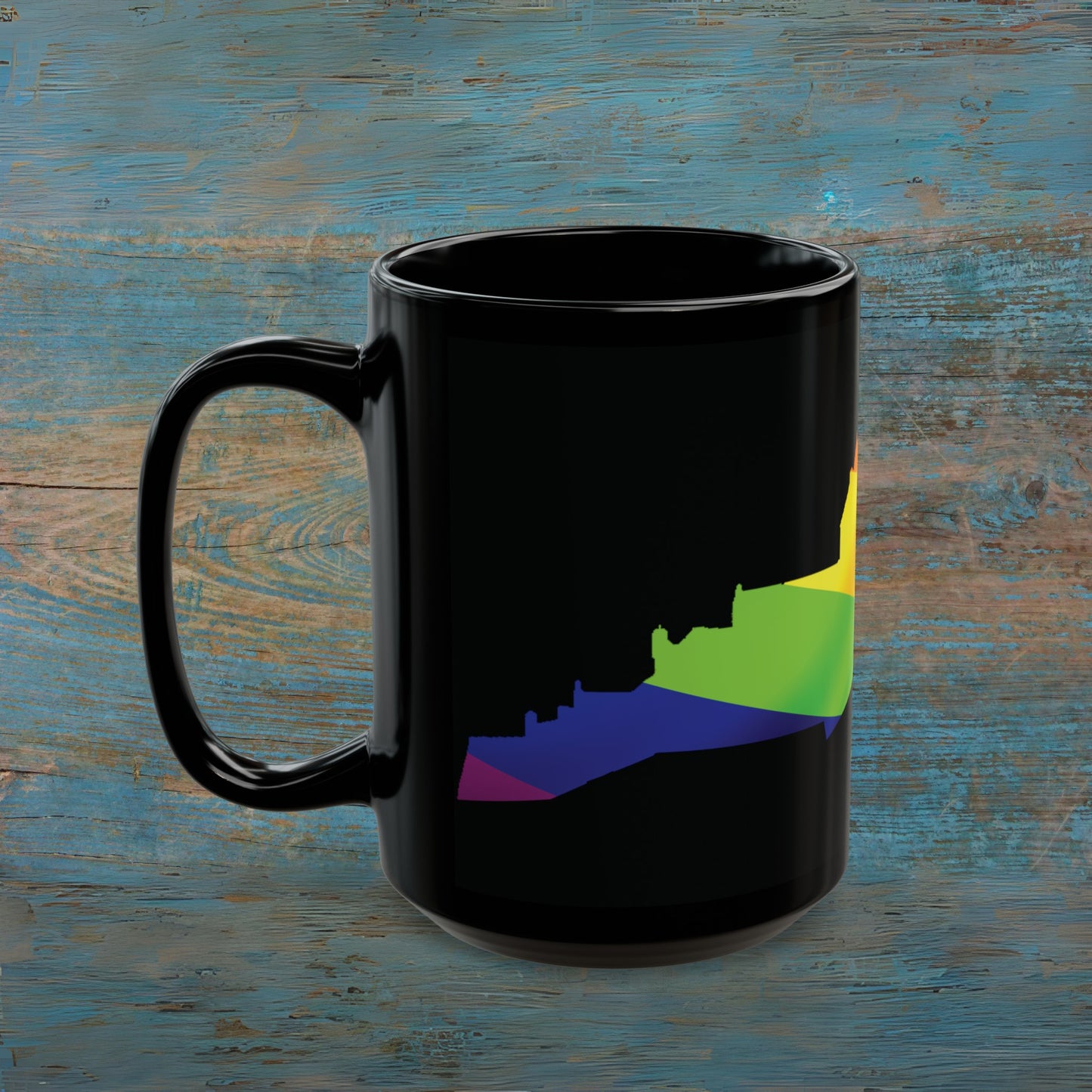 Edinburgh Castle Pride Flag Art Mug, Black