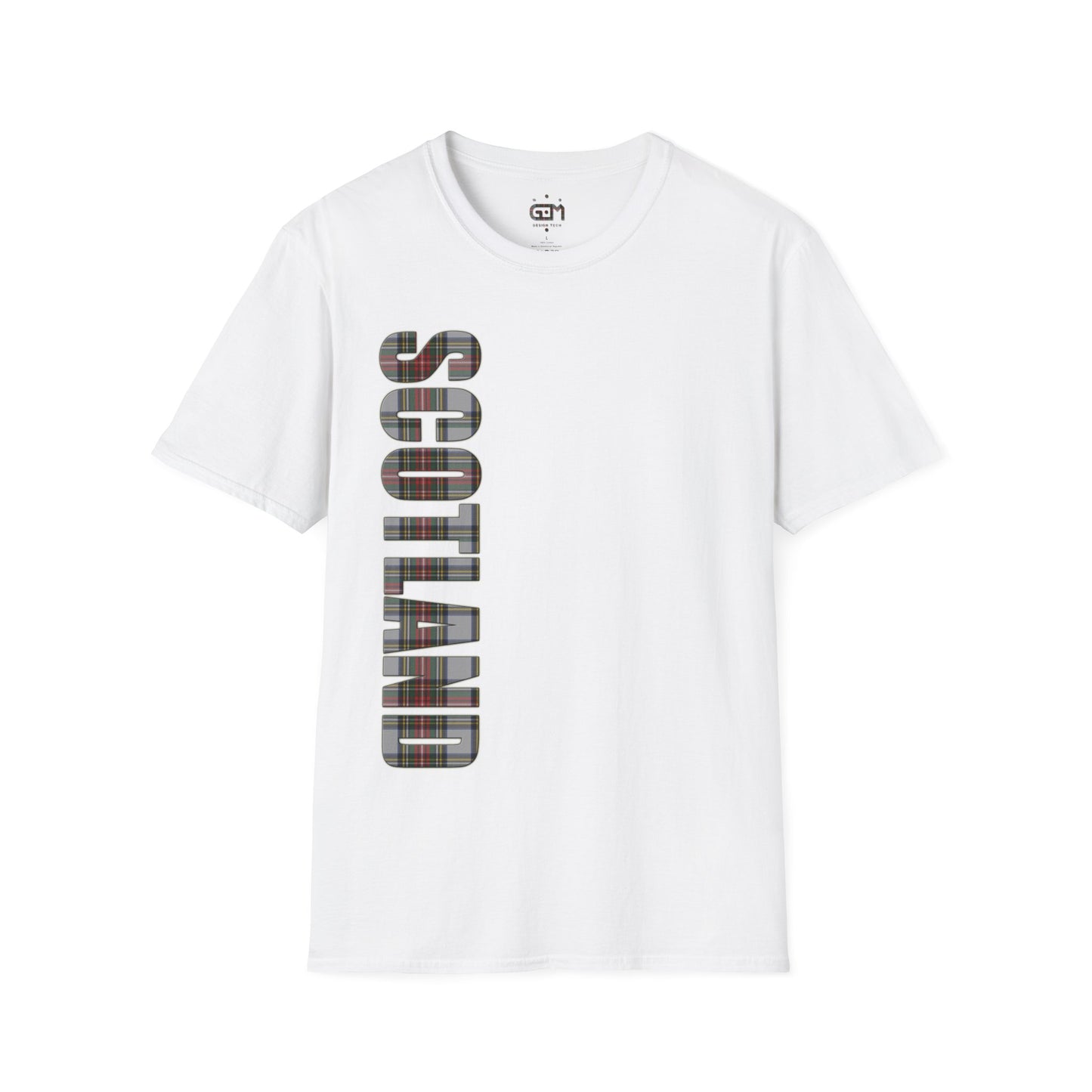 Scotland Lettering Tartan Softstyle Unisex T-Shirt, Stewart Dress Tartan Tee