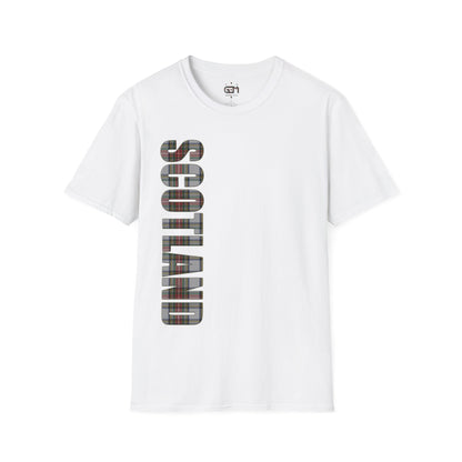 Scotland Lettering Tartan Softstyle Unisex T-Shirt, Stewart Dress Tartan Tee