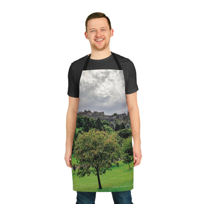 Princes Street Gardens & Edinburgh Castle Photo Apron, Scottish Cooking Apparel, Chef Accessory