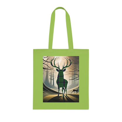 Reversible Scotland Tartan Stag Cotton Tote Bag - Duncan Tartan