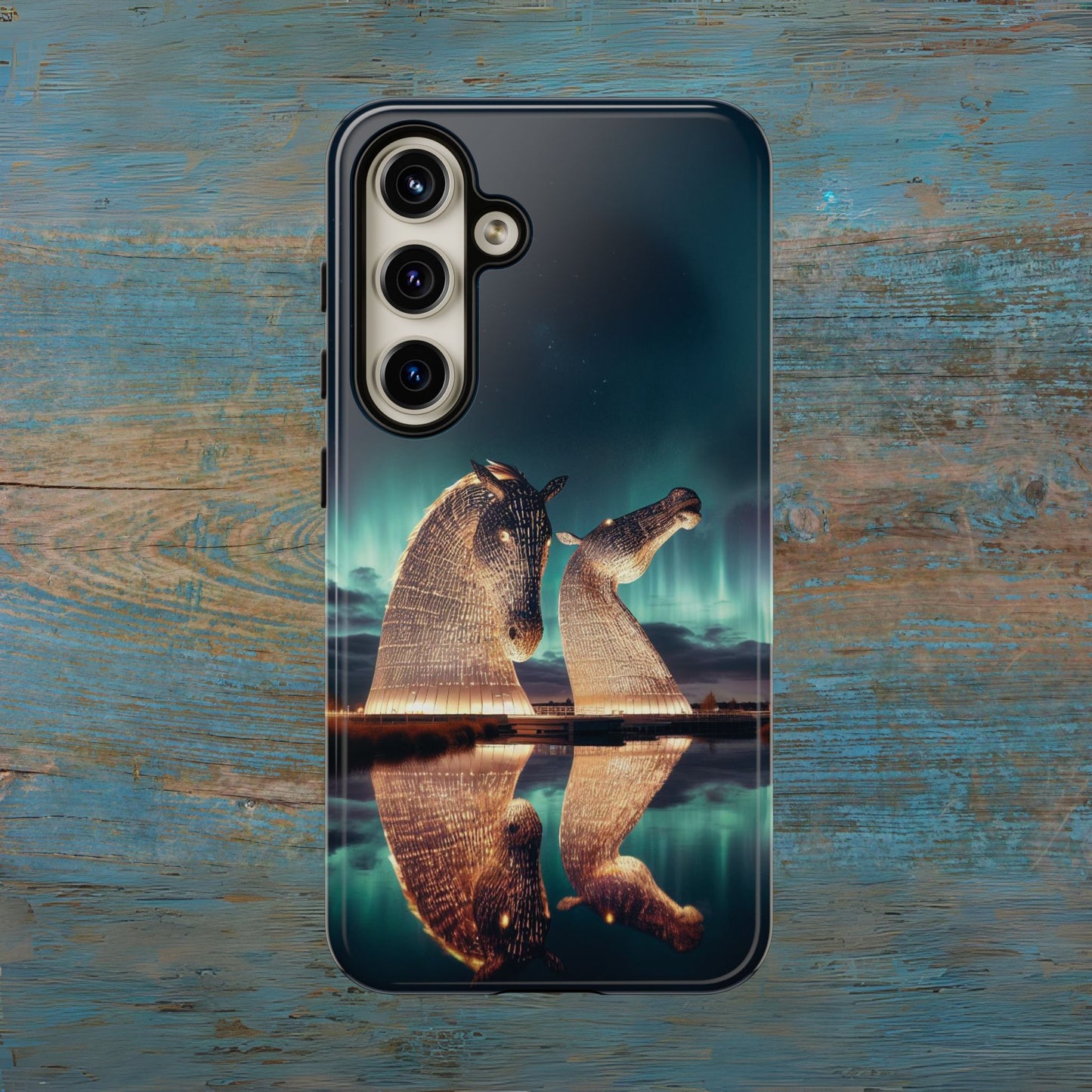 Kelpies Northern Lights Art Variant Phone Case, Scotland, Samsung
