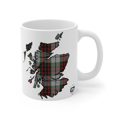 Scotland Map Mug 11oz, Fraser Tartan