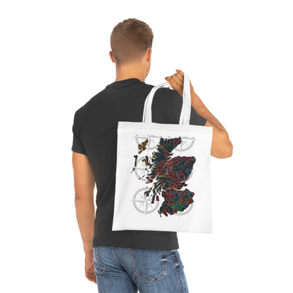 Scotland Tartan Clan Map Cotton Tote Bag