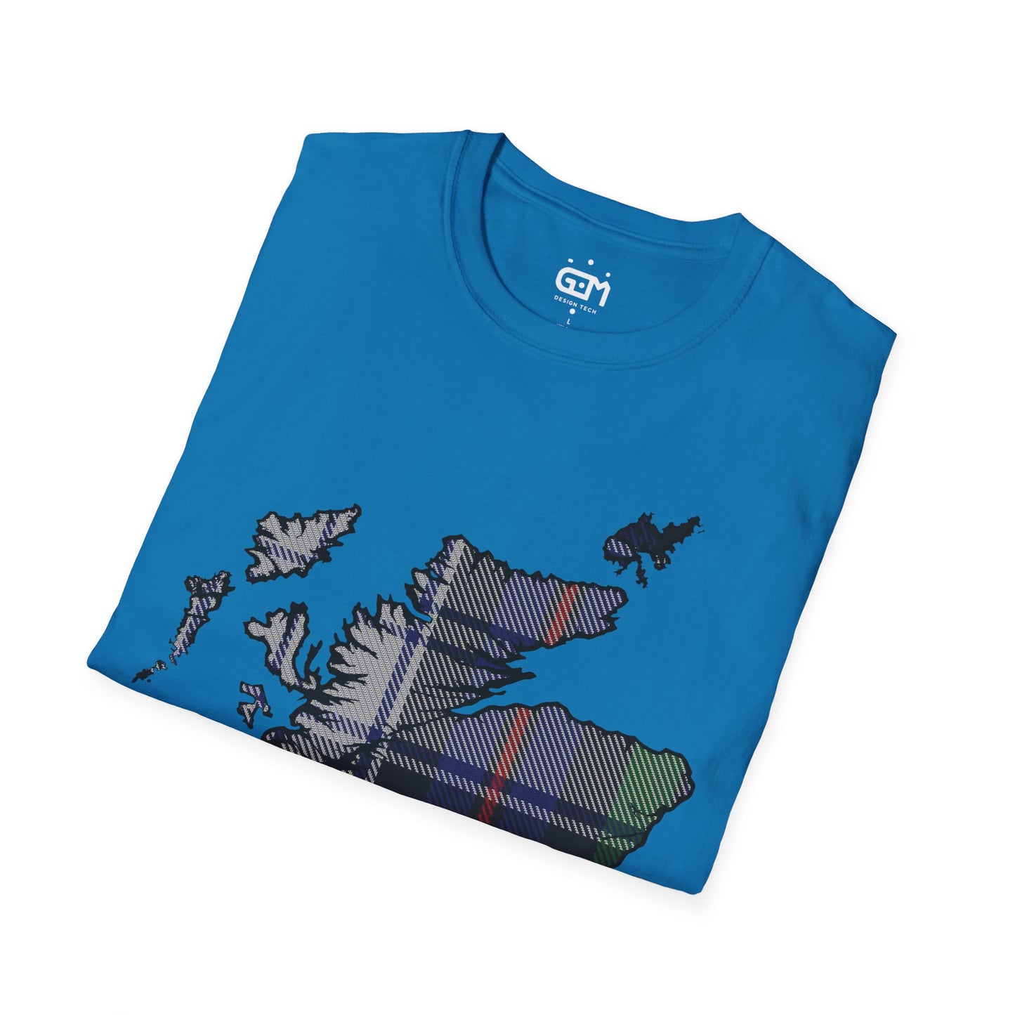 Scotland Tartan Map Softstyle Unisex T-Shirt, Argyle Dress Tartan, Various Colours