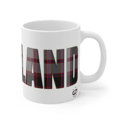 Scotland Lettering Tartan Mug 11oz, MacPherson Tartan