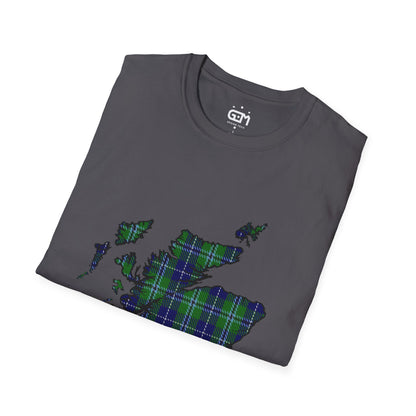 Scotland Tartan Map Softstyle Unisex T-Shirt - Douglas Tartan Tee