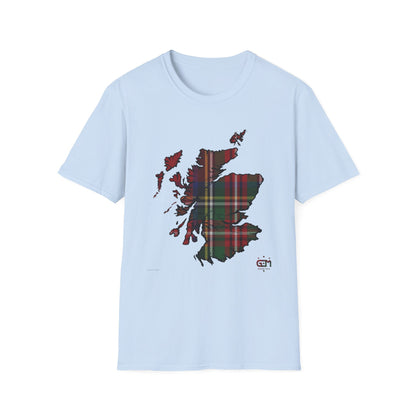 Tartan Ecosse Carte Softstyle T-Shirt Unisexe - Stewart Royal Tartan Tee 