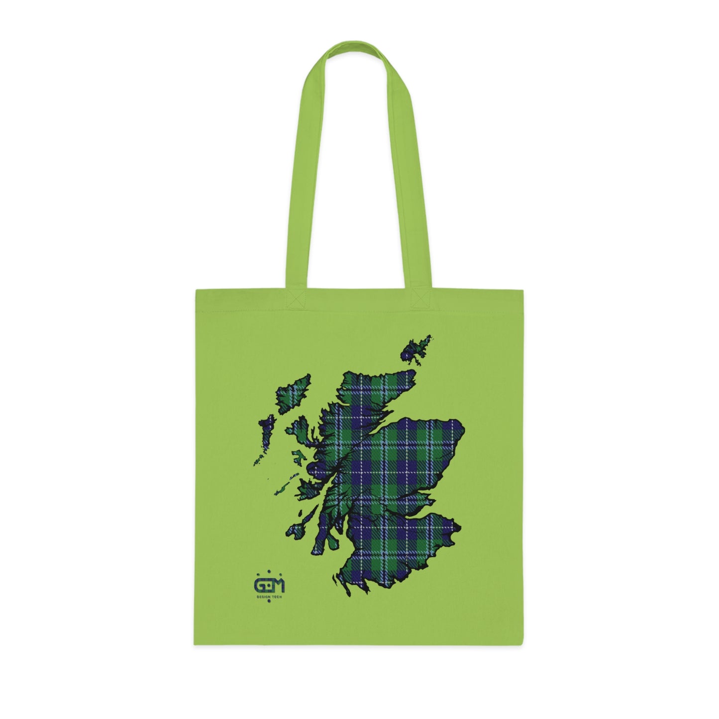 Reversible Scotland Tartan Map Cotton Tote Bag - Douglas Tartan